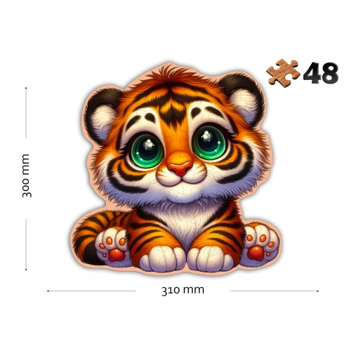 Puzzle Drewniane Tygrysek 48 elementów